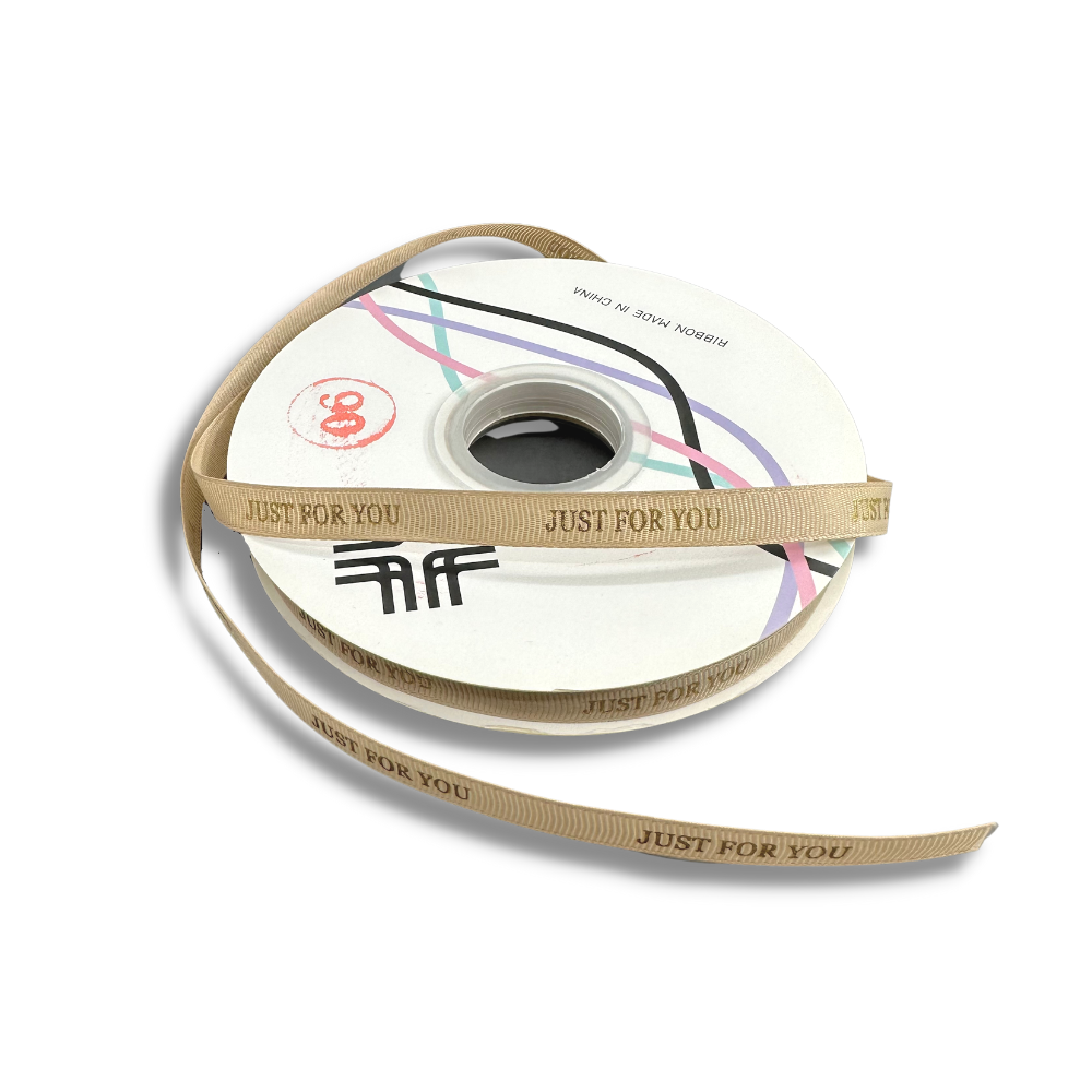 0.39" Just For You Mike Coffee Fabric Ribbon | 55 Yards - 1 Roll-display