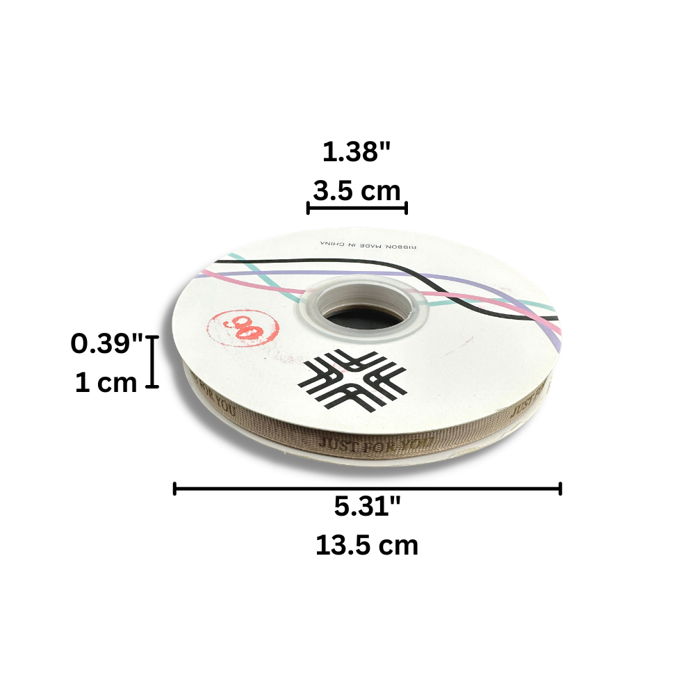 0.39" Just For You Mike Coffee Fabric Ribbon | 55 Yards - 1 Roll-size