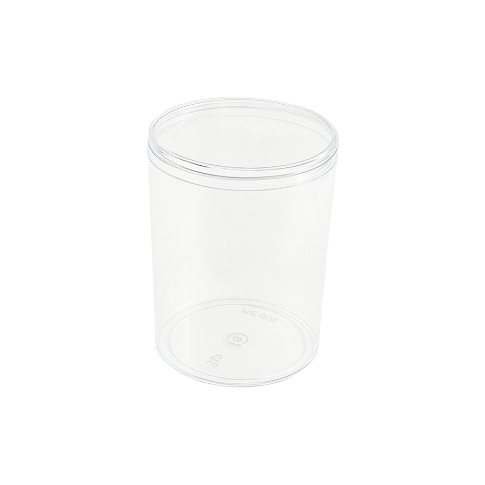 #012 | 9oz Cylindrical Hard Clear Plastic Cake Container W/ Lid | 2.75x3.75" - 250 Sets