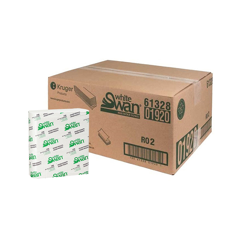 01920 | Essuie-mains en papier blanc multiplis 9x9" - 4008 pièces