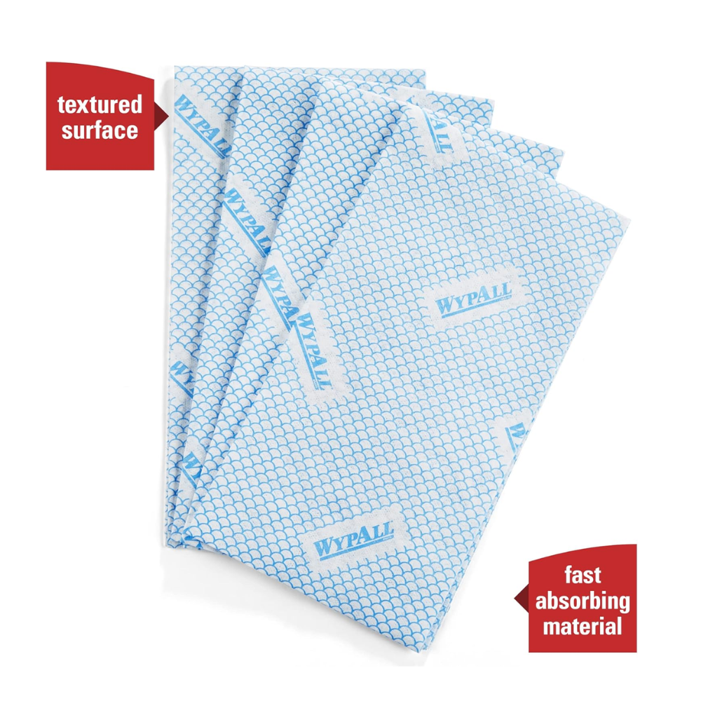 #05927 | 1/4 Fold Blue Foodservice Towels Food-Grade Cleaning Cloths | 23.2x12.2" - feature