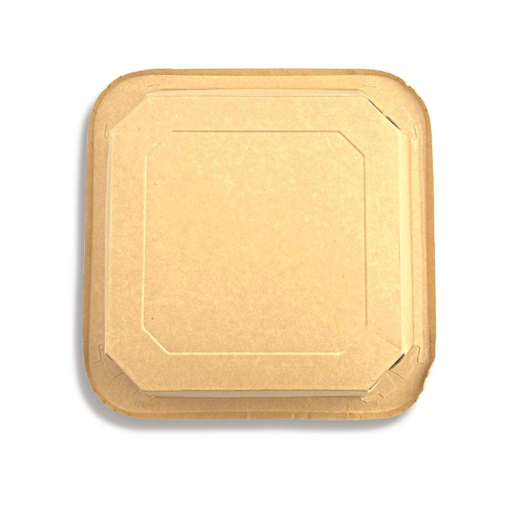 #1000S | 32oz Eco-friendly Kraft Square Paper Container (Base Only) - bottom