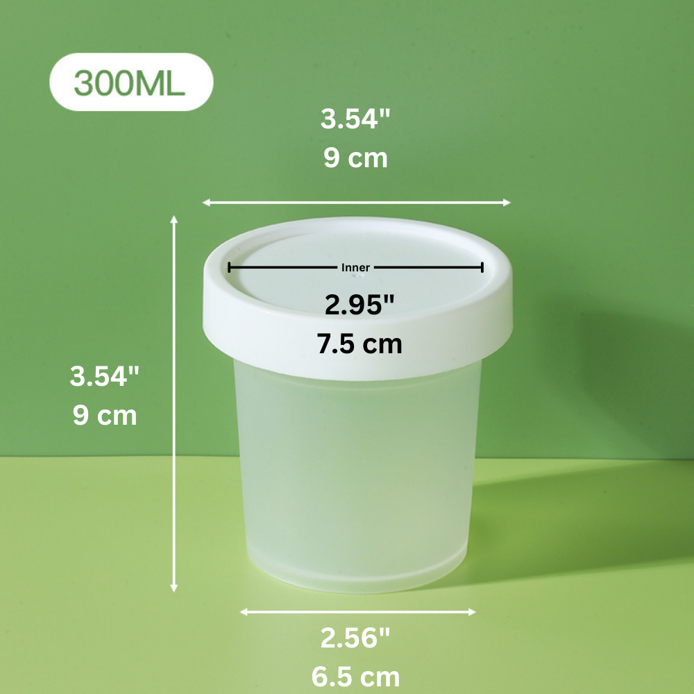 10oz Frosted Dessert Cup W/ White Lid - size