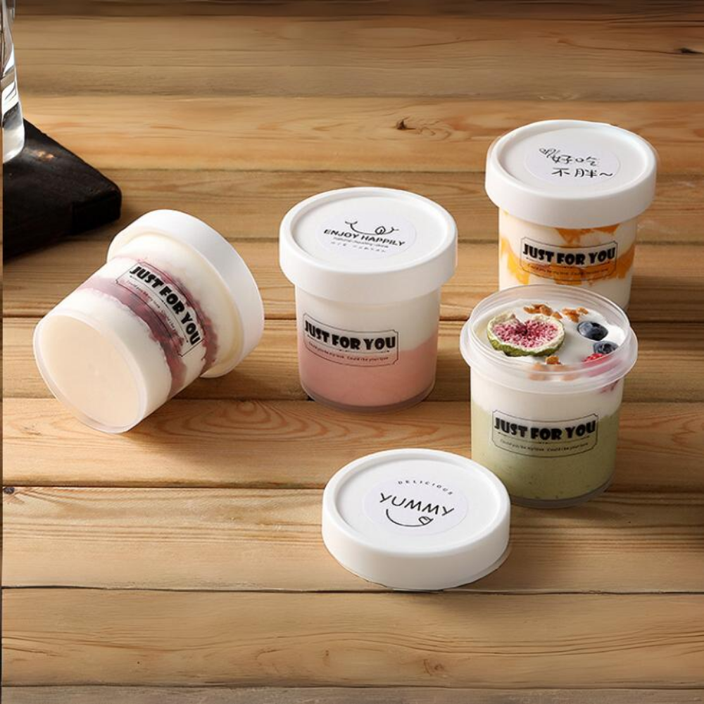 10oz Frosted Dessert Cup W/ White Lid - With Dessert