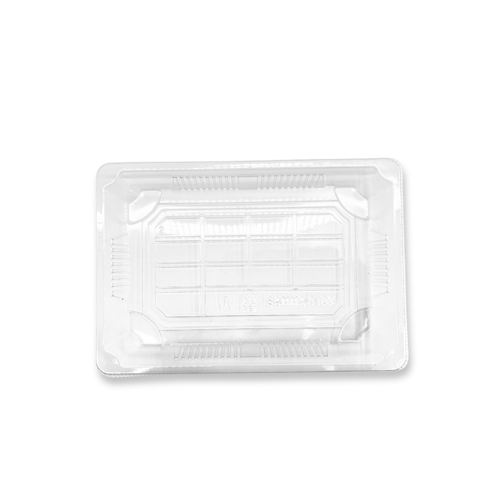 #1103 PET | Clear Sushi Tray W/ Lid | 6.5x4.53x1.89" - top