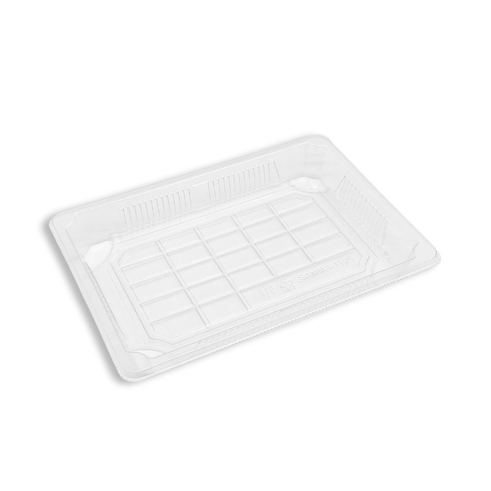 #1105 PET | Clear Sushi Tray W/ Lid | 7.28x5.12x1.77" - Tray