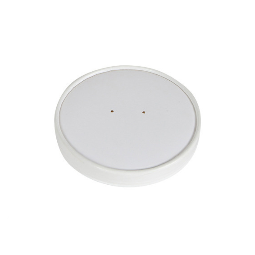 Couvercle en papier blanc de 115 mm | Convient aux tasses à soupe en papier 20D/32D (couvercle uniquement) - 500 pièces