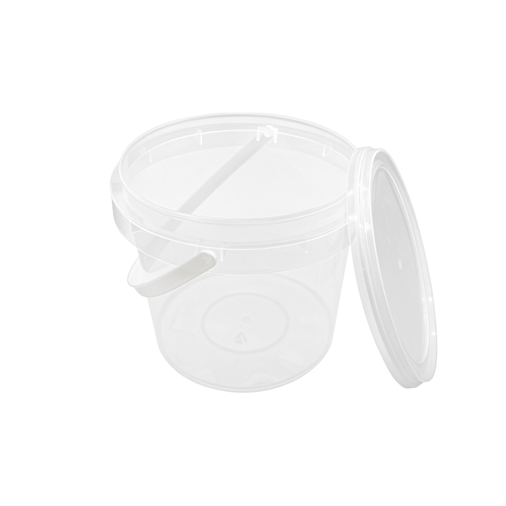 1500ml PP Takeout Plastic Drink Buckets with Lid - 100 Pcs-display