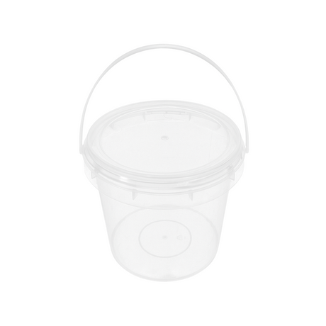 1500ml PP Takeout Plastic Drink Buckets with Lid - 100 Pcs-front
