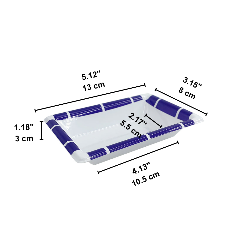 #1510 Récipient rectangulaire en PET bleu | 5,12 x 3,15 x 1,18 po - 500 pièces