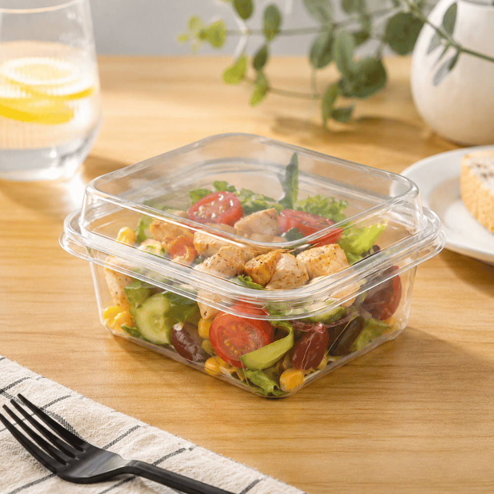 15oz Clear PET Rectangular Mousse Cake Box W/ Snap-lock Lid (50 Pcs/Case)