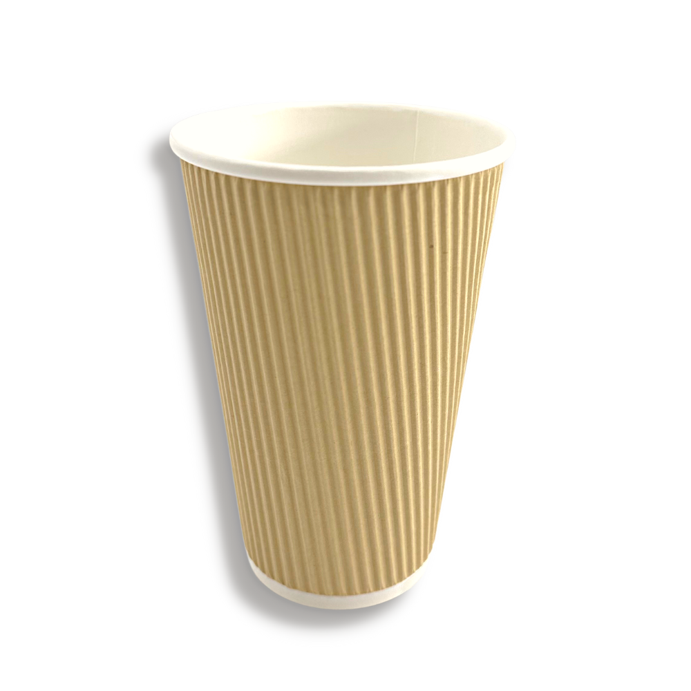16oz Ripple Wall Kraft Paper Cup - 500 Pcs-front
