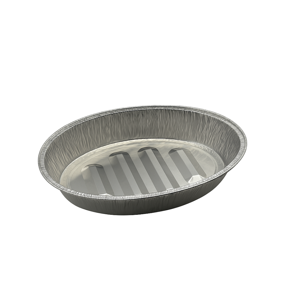 18" Silver Oval Aluminum Foil Container