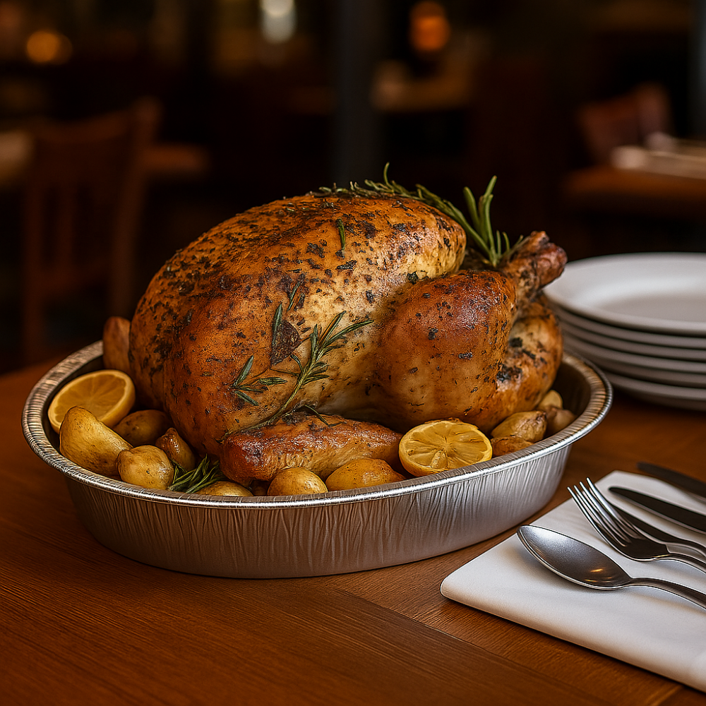 18" Silver Oval Aluminum Foil Container (Base Only)