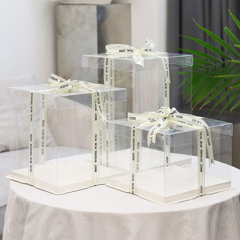 1" Best Wishes for You Creamy White Fabric Ribbon | 50 Yards - tie on cake box