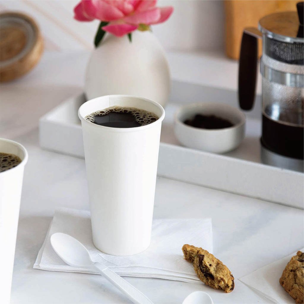 20oz Eco-friendly White Round Hot Paper Cup - 600 Pcs - HD Plastic Product (Canada). Inc