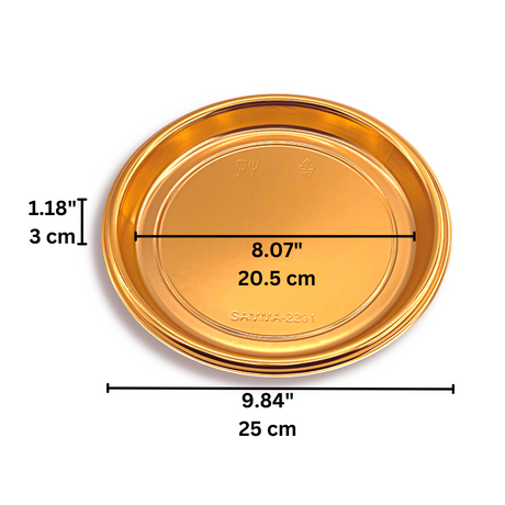 #2201 PET | 10" Golden Round Sushi Tray W/ Lid - 200 Sets-Base Size