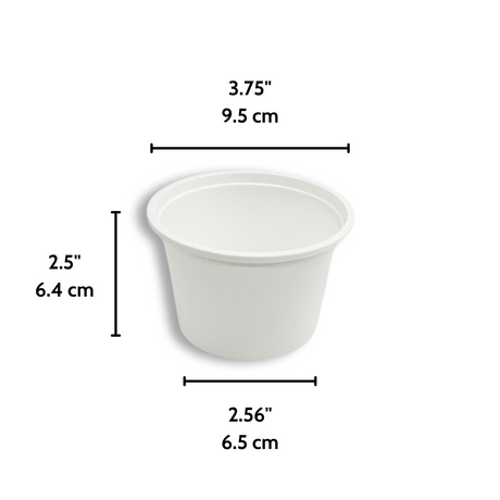 250P | 8oz Microwaveable PP White Round Bowl (Base Only)