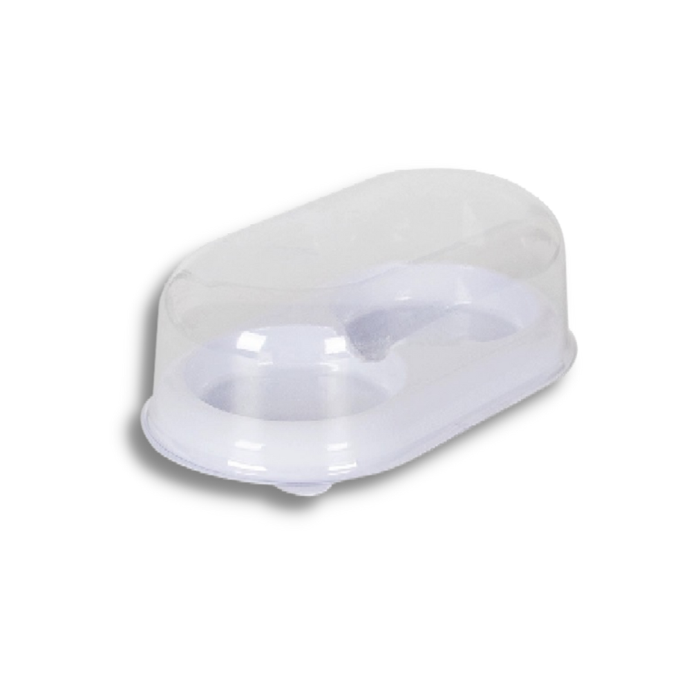 2 Pack Plastic Cupcake Box W/ Clear Dome Lid