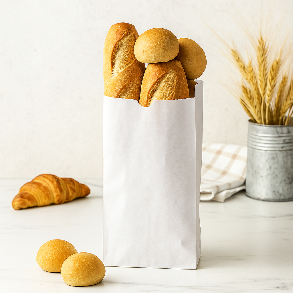 2lb Superwhite Paper Bakery Bag | 4.25x2.38x8.25"