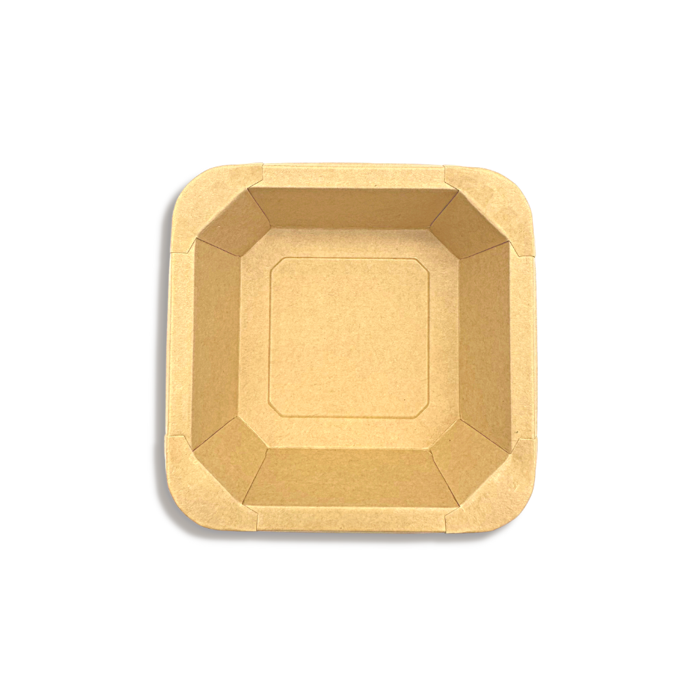 #300S | 10oz Eco-friendly Kraft Square Paper Container (Base Only) -top