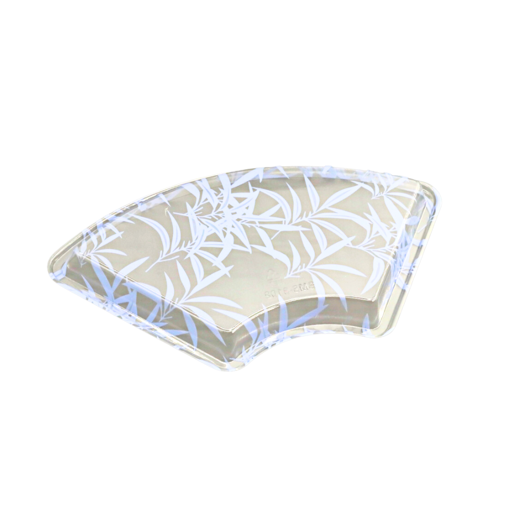 #3102 PET Base | Blue Maple Pattern Large Fan-Shaped Sushi Tray (Base Only) - back
