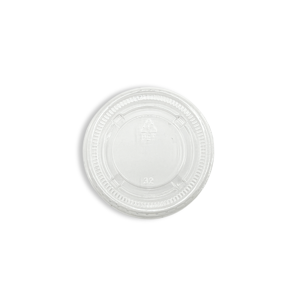Couvercle pour sauce PET XT 62 mm | Convient aux gobelets à sauce PP de 1,5/2 oz (couvercle uniquement) - 2 500 pièces