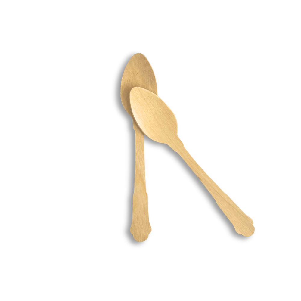 Cuillère à thé en bois compostable 4,7" - 1000 pièces