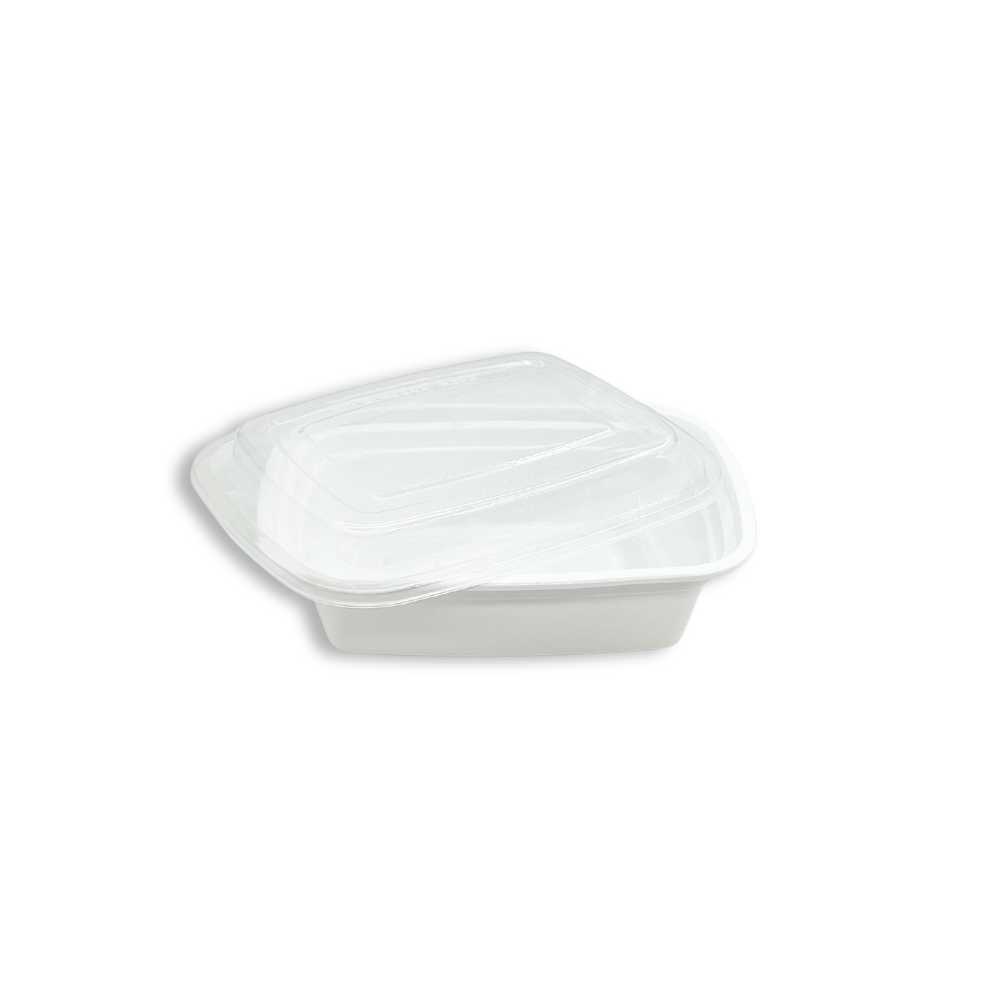 F-6412 Base | TD 12oz PP White Rectangular Container (Base Only)