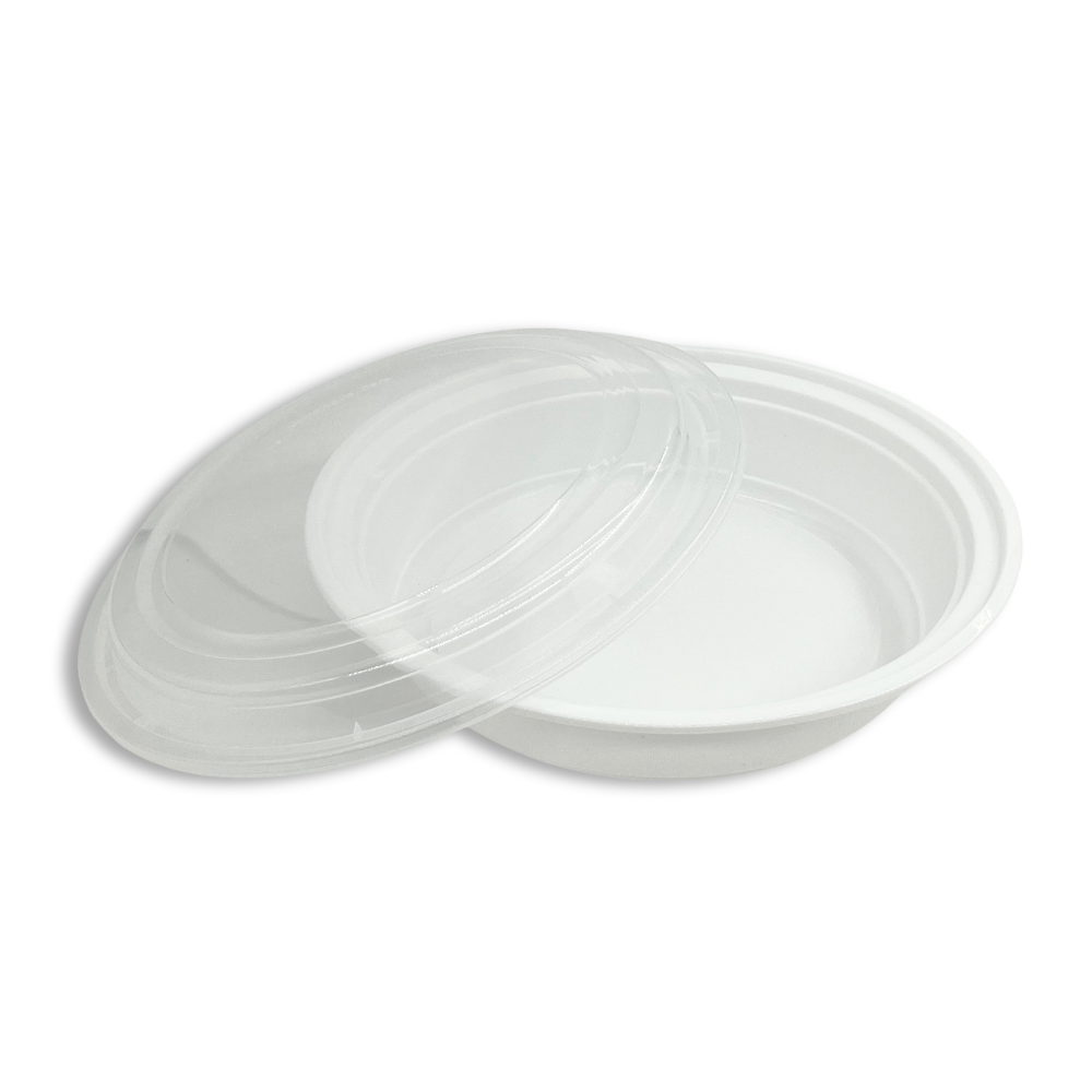RO-48 | HD 48oz Microwaveable PP White Round Container W/ Lid