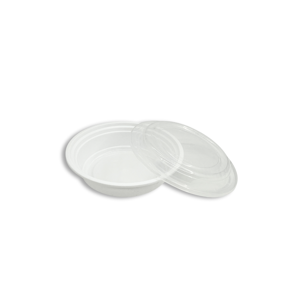 RO-16 | HD 16oz Microwaveable PP White Round Container W/ Lid