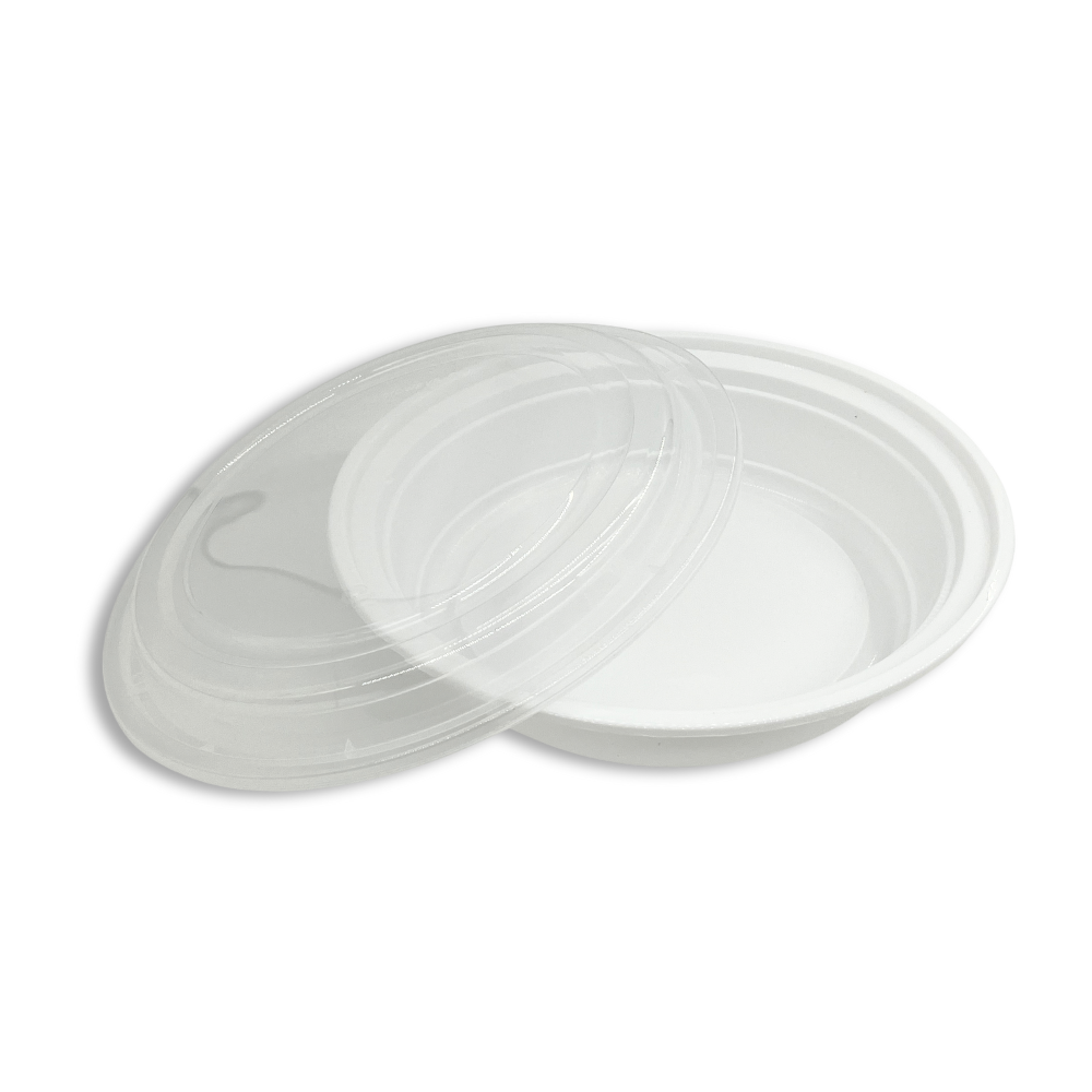 RO-37 | HD 37oz Microwaveable PP White Round Container W/ Lid