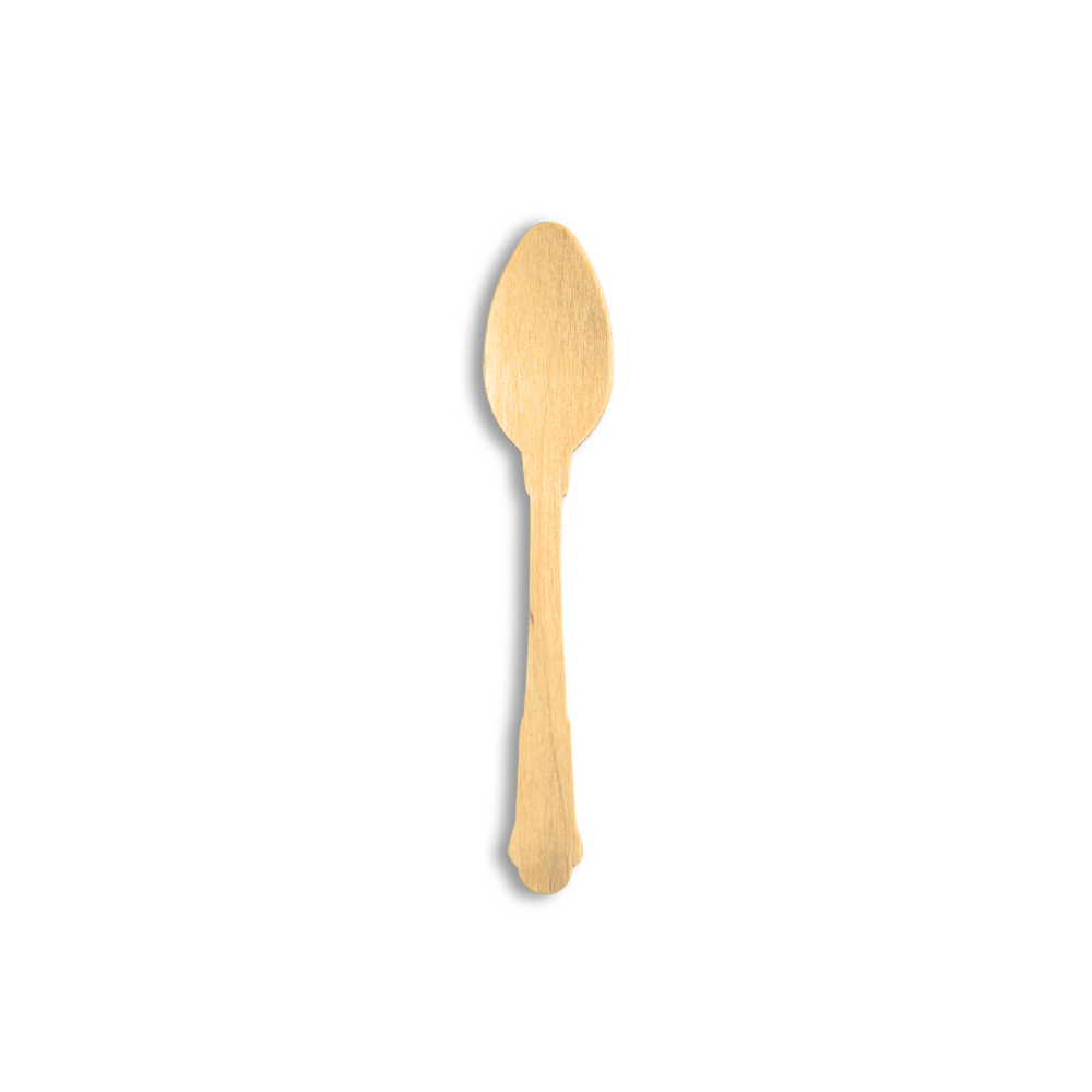 Cuillère à thé en bois compostable 4,7" - 1000 pièces