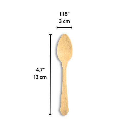 Cuillère à thé en bois compostable 4,7" - 1000 pièces