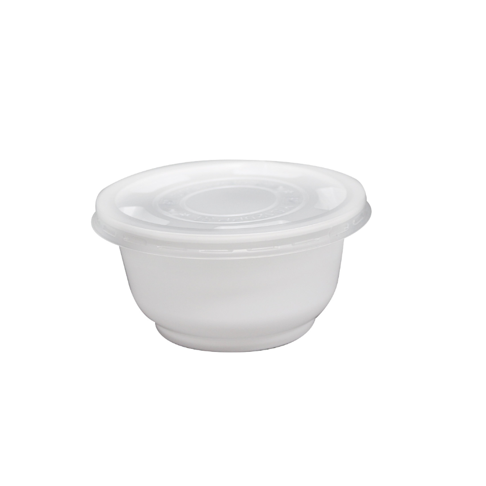 400FBM | 14oz Microwaveable PP White Round Bowl (Base Only) - with lid