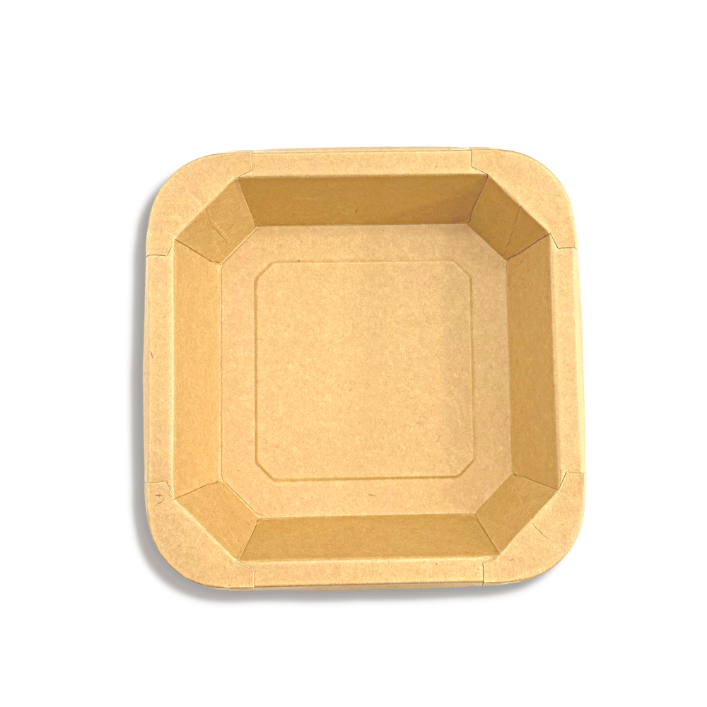 #400S | 13.5oz Eco-friendly Kraft Square Paper Container (Base Only) -top