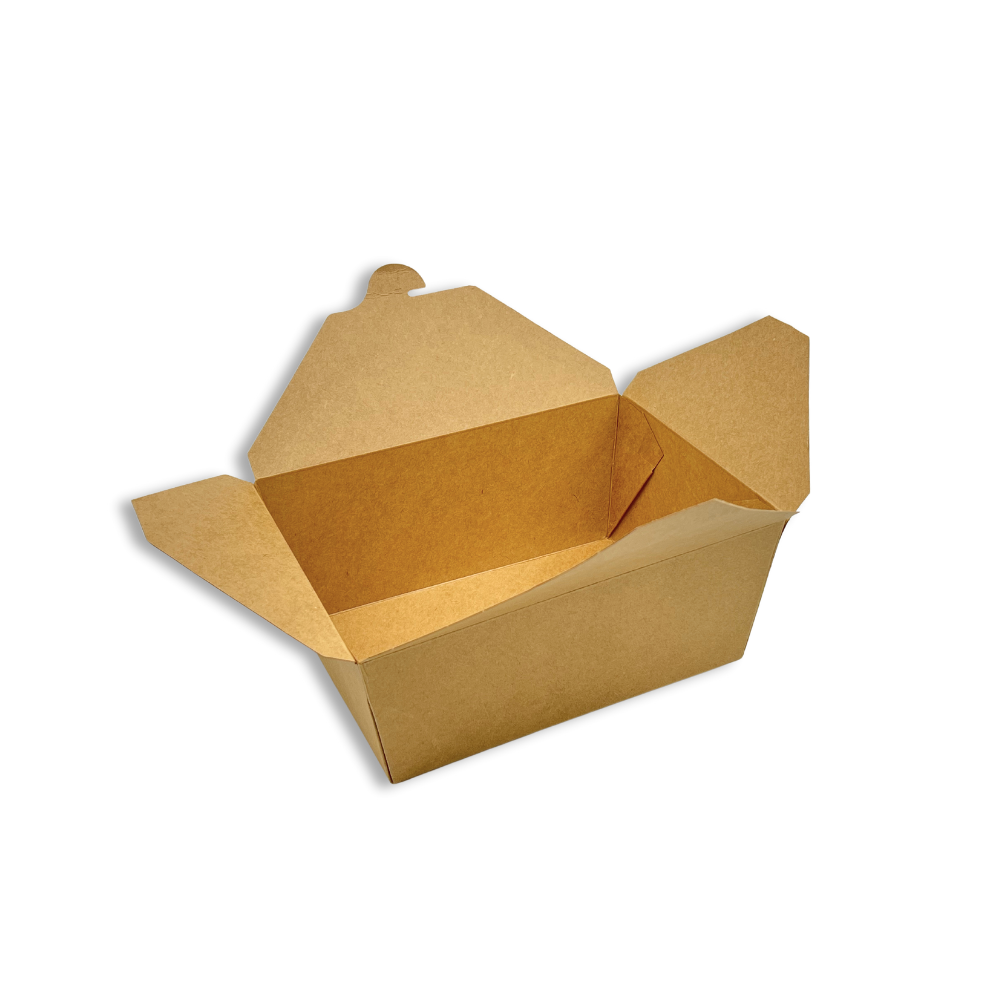 #4 | 96oz Kraft Foldable Paper Take Out Box | 7.76x5.5x3.5"
