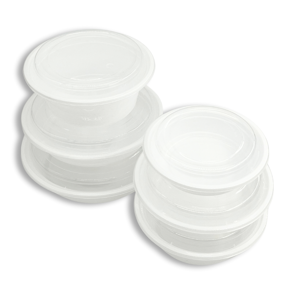 RO-40 | HD 40oz Microwaveable PP White Round Container W/ Vent Lid