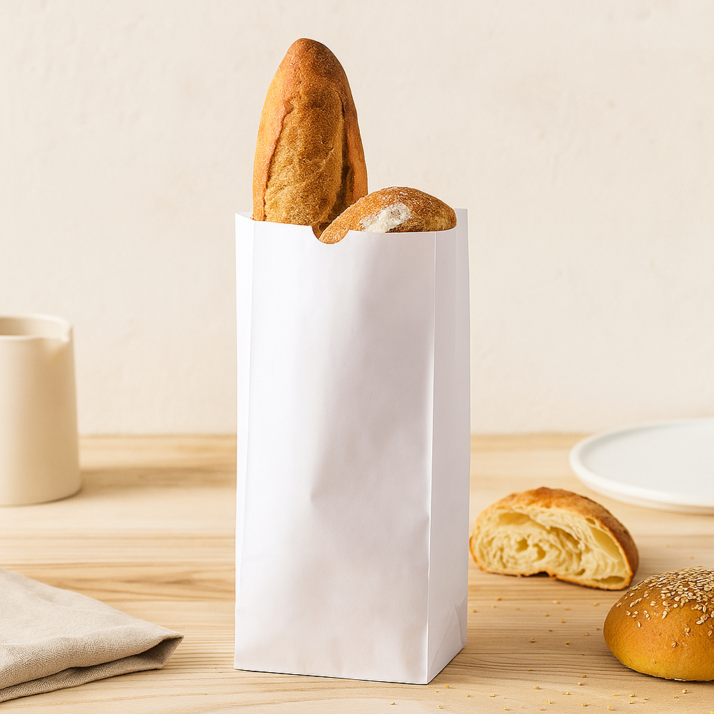 4lb Superwhite Paper Bakery Bag | 5x3.125x9.75"