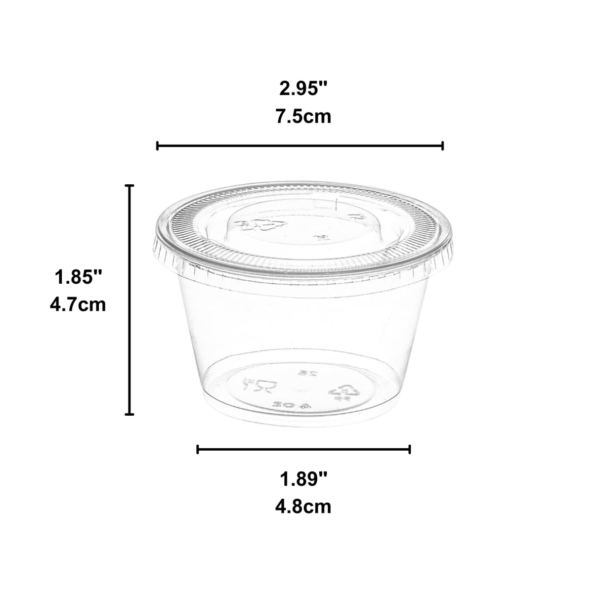 Gobelet à sauce transparent XT 4 oz en PP | Dessus de 75 mm (base uniquement) - 2 500 pièces