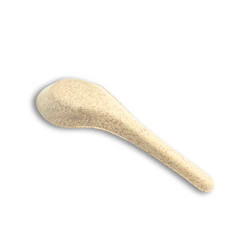 5.43" Corn Starch Bio Asian Soup Spoon - back