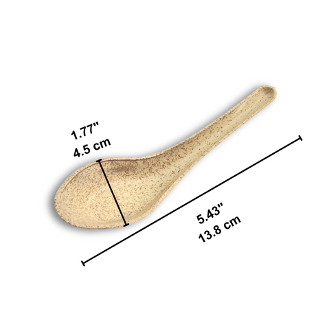 5.43" Corn Starch Bio Asian Soup Spoon - size
