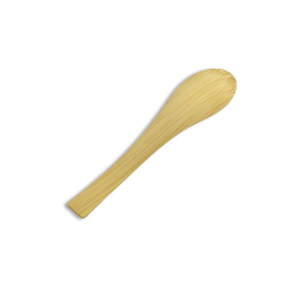 Cuillère à soupe asiatique en bambou compostable de 5,4 po - 1000 pièces