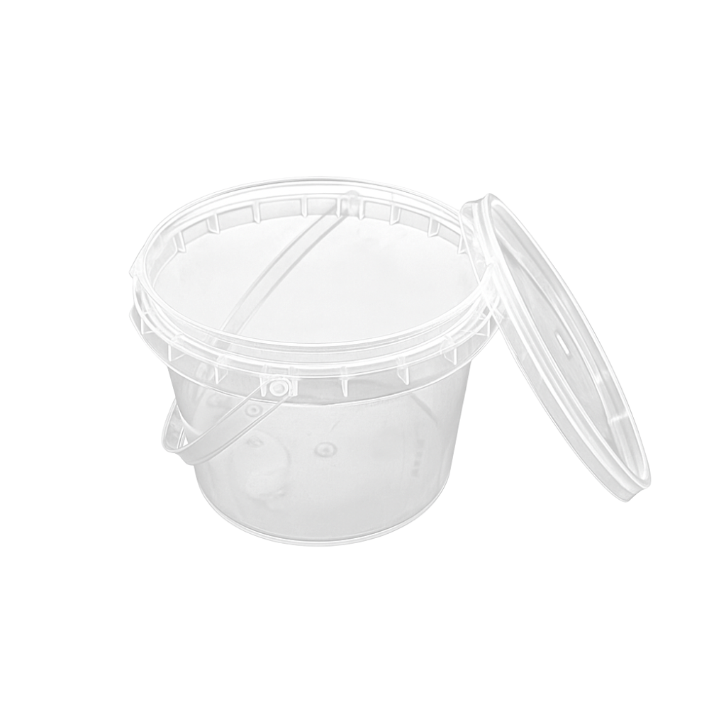 500ml PP Takeout Plastic Drink Buckets with Lid - 200 Pcs-display