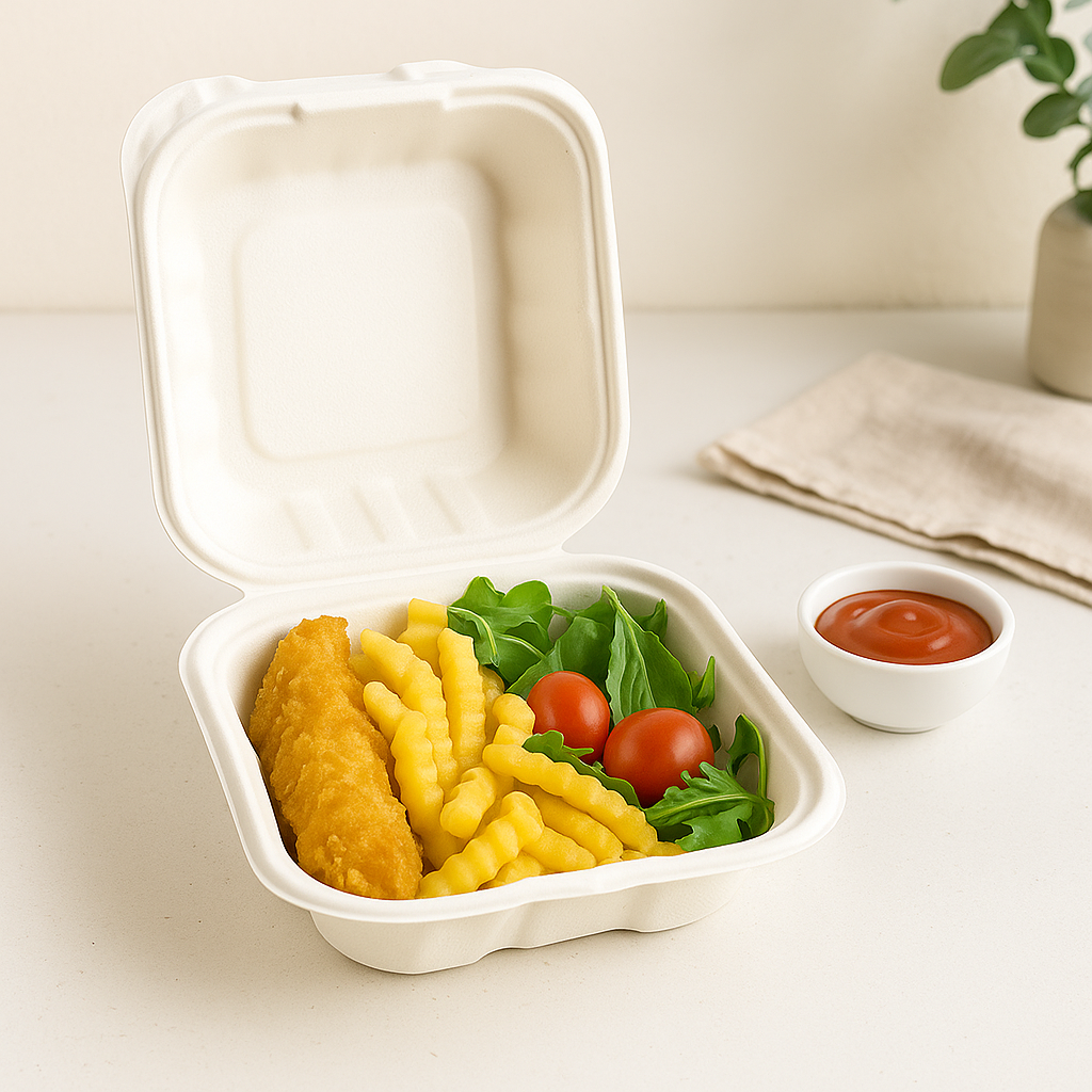 #51 Microwavable PP Square Clamshell Container With Vent Hole