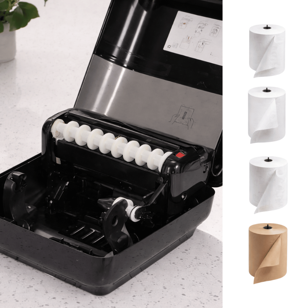 5510282 Matic Hand Towel Roll Dispenser - Black | Elevation Design