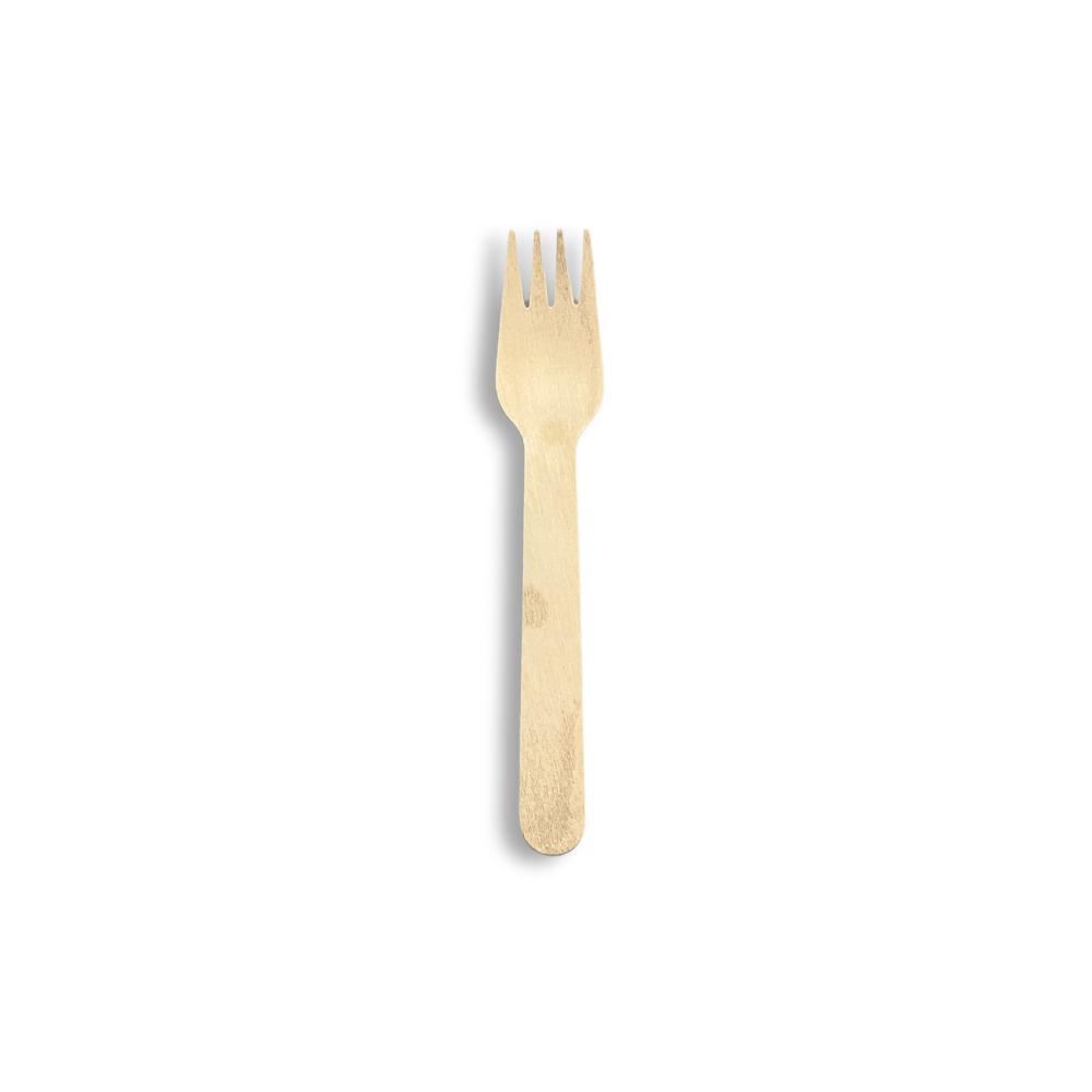 Fourchette en bois compostable de 6,2" - 1000 pièces