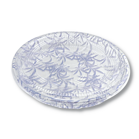 #64 PET 14 Inch Blue Maple Pattern Sushi Party Tray W Lid