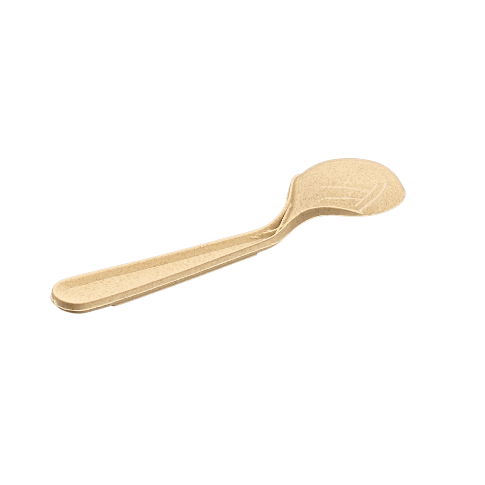 6" Compostable Corn Starch Bio Soup Spoon - back