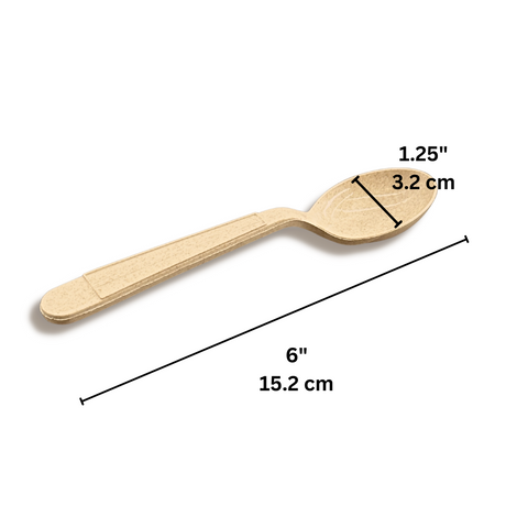 6" Compostable Corn Starch Bio Soup Spoon - size